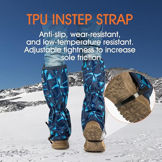 Waterproof Adjustable Leg Gaiters for Men and Women Snow Boot Gaiters for Hiking in Hunting Sand and Mud Mountain Climbing or Snowshoeing
