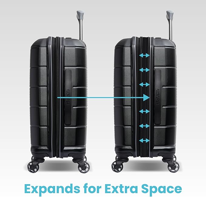 American Tourister Stratum 2.0 Expandable Hardside Luggage with Spinner Wheels, Carry-On, Jade Green