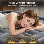 Air Mattress Full with Built in Pump,18’’Raised Blow Up Mattress,Self Inflatable Mattress in 3 Mins,Portable Air Bed for Home,Floor&Travel,Full Size Air Mattress for Adults 660LB Max,Black