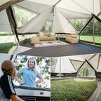 KingCamp Canvas Bell Yurt Tents, 4 Seasons Large Waterproof & Windproof Luxury Glamping Tent w/Stove Jack for Family Outdoor Camping, Hunting, Parties