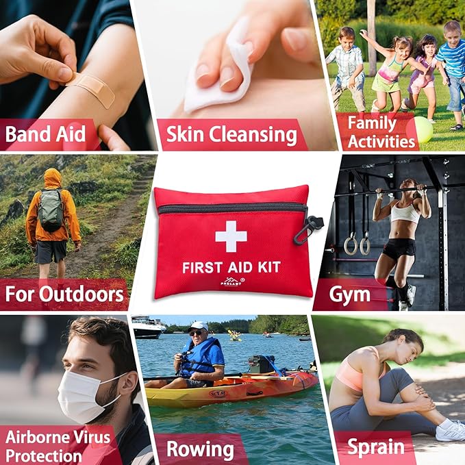 152 Piece Small First Aid Kit, Travel Size First Aid Kit TSA Approved, Mini Forst aid kit for Home, Car, Travel, Camping, Truck, Sports, Office, Hiking Med Kit for Backpack;