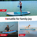 Abahub Inflatable SUP, Wide 10'6" x 31"/34" x 10'6" iSUP, Blue Standup Paddleboard with Adjustable SUP Kayak Paddle, for Yoga, Paddle Board, Kayaking, Surf, Canoe, Fishing