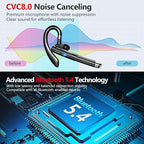 Bluetooth Headset, 100Hrs Talk Time Dual Noise Cancellation Wireless Earpiece, V5.4 Built-in Mic & Mute Button 270° Rotatable Hands Free Headphones with 500mAh Charging Case for Business/Driving