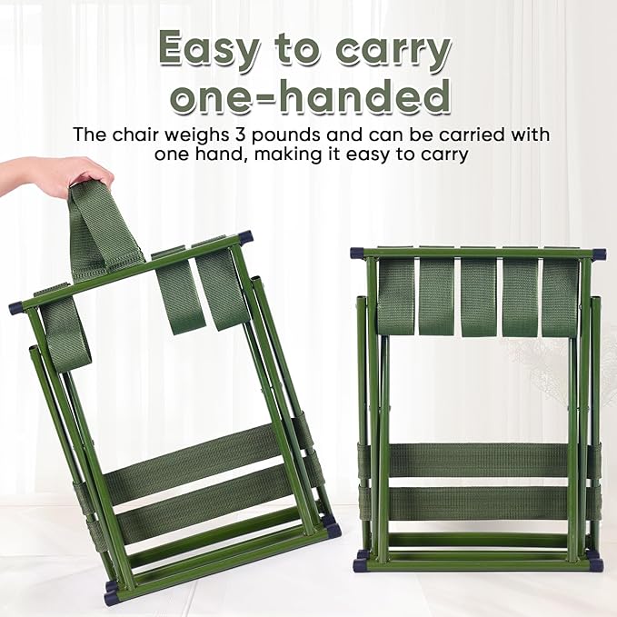 Heavy-Duty Camping with backrest Folding Stool, Outdoor Portable backrest Chair, 440lbs Heavy-Duty Portable Folding Stool, Camping, Hiking, Outdoor Fishing, picnicking, BBQ