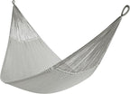 Handwoven Hammock by Yellow Leaf Hammocks - Family Size, Fits 2+ PPL, 550lb max - Weathersafe, Super Strong, Easy to Hang, Ultra Soft, Artisan Made - Color: Stripe Grey - White