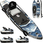 Novelty 11'6" x 35" Inflatable Stand Up Paddle Board with Seat- Stable SUP Board for Adults - Portable Paddleboard for Yoga, Surfing, Fishing - Includes Full Accessories Kit