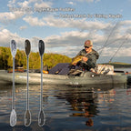 Angler Kayak Paddles Aluminum Paddle with Plastic Blades and Paddle Leash, Floating Adjustable Fishing Kayak Oars, 3 Piece, 230-250cm/90-98 inch