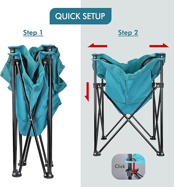 VILLEY Portable Camping Picnic Table, Lightweight Folding Beach Table with 4 Cup Holders and Carry Bag for Camp, Travel, Fishing, and Outdoor Activities