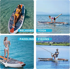 Inflatable Stand Up Paddle Board - 10.5' x 32" Adults & Youth of All Skill Levels, Non-Slip Deck SUP with Paddle, Pump, Backpack & Repair Kit, Ideal for Yoga, Fishing, Lake & River