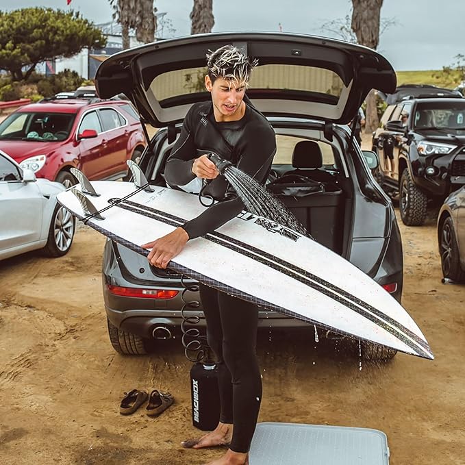 BeachBox Portable Shower Tank – Insulated Hot & Cold Water Tank for Camping, Beach, & Outdoor Adventures – 1.3 Gal Capacity – Multi-Spray Shower Gun – Easy Fill & Carry