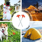 8 Pack Screw in Tent Stakes Heavy Duty,8 Inch Ground Anchors Screw in,Metal Stakes with Hex Head Driver,Camping Tent Accessories.(Orange)