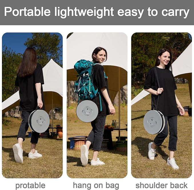 Upgraded XXL Collapsible Stool with Cushion,19.7"H-11.8"D Telescoping Folding Stool for Adults,More Sturdy Portable Camping Stools with Load Capacity 1000lbs for Outdoor,Garden,Fishing,Hiking