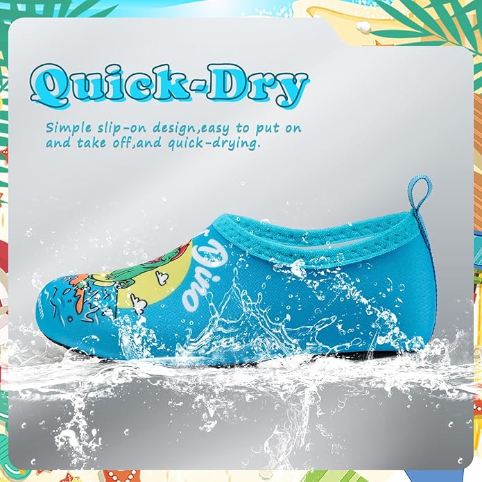 Deevike Kids Water Shoes Boys Grils Barefoot Quick Dry Aqua Socks Beach Shoes for Toddler Sports Swim Surf Outdoor Walking