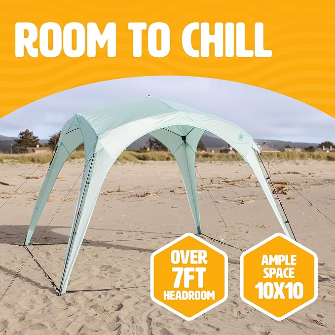 Pop Up Sun Canopy Shelter - Lightweight, Portable Outdoor Shelter with UPF 50+ Sun Protection & Easy Setup - Stable for Windy Conditions, Ideal for Beach, Picnic, Camping & More (Sweet Mint)