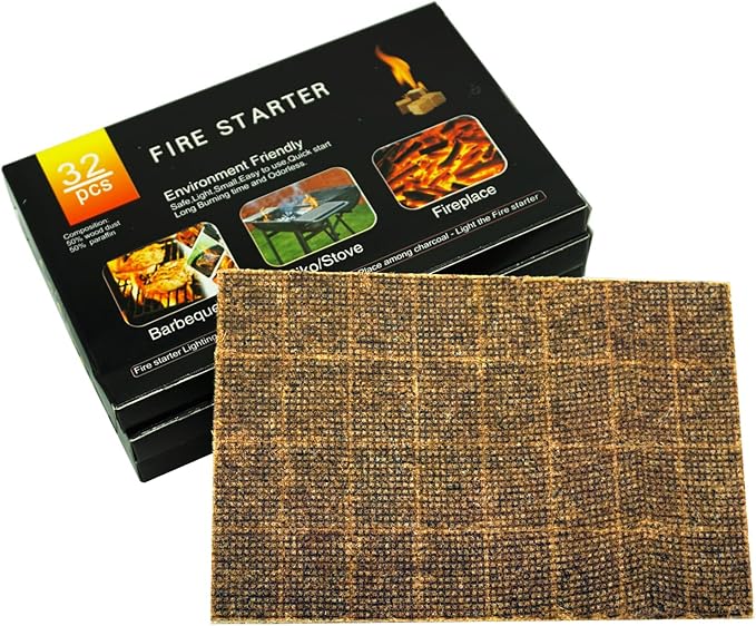 128 Pack,Natural Fire Starter Cubes for BBQ,Campfire,Fireplace,Indoor Outdoor Use,Grill Charcoal Wood Stove Fire Pit Chimney,All-Natural Odorless Wax Fire Starters