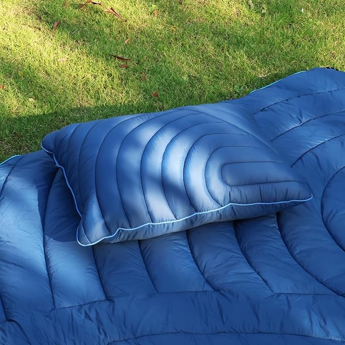 Camping Pillow,Supportive Compressible Travel Pillow Middle Size Lightweight Camp Pillow with Storage Bag for Camping,Hiking,Backpacking,Airplane