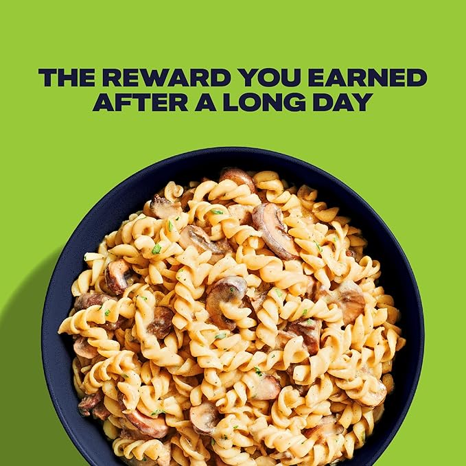 BIGHORN Mountain Food Vegetarian Creamy Mushroom Pasta - premium freeze dried meals for backpacking food - vegetarian backpacking meals - ideal camping meal just add water - great taste - 2 servings