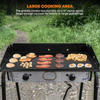 Stanbroil Universal 2-Burner Griddle, Nonstick Flat Top Griddle for Camp Chef and most 14" Deep Camping Stoves, 32" x 14"