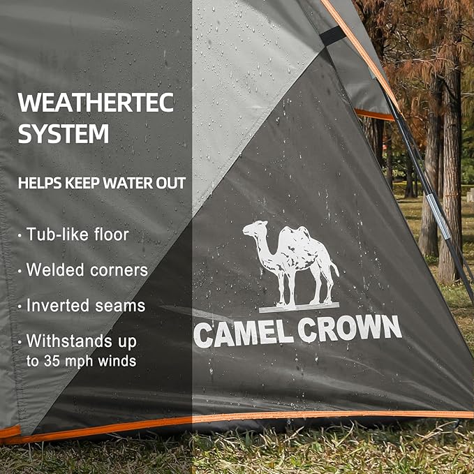 CAMEL CROWN Tents for Camping 4/6 Person Tent Waterproof Easy Setup Backpacking Tents