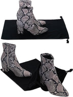 ZENPAC Cloth Bags, Black Duster Flannel Boot Storage with Drawstring Closure, Washable Breathable Cotton Fabric for Shoe, Luggage, 12.5x20.5, 2 Pack