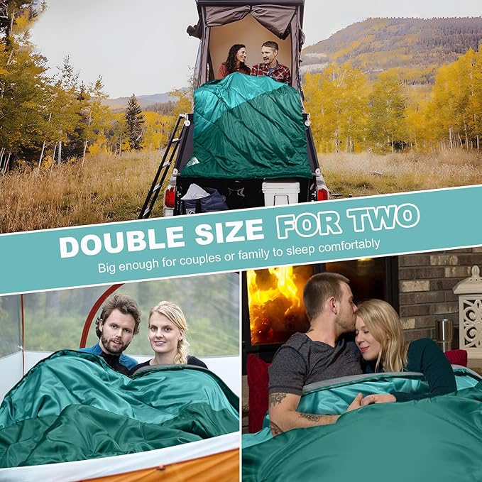 AGEMORE Sleeping Bag for Adults, Single and Double Size, Lightweight Waterproof XXL Sleeping Bag for Adults Kids Couples Camping Hiking Backpacking Or Traveling, Warm & Cold Weather