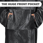 Solaris Travel Wearable Blanket with Sleeves, 2 in 1 Packable Airplane Pillow Blanket for Adult Women Men, Soft Cozy Warm Snuggy Body Blanket for Outdoor Indoor Home Lounge, Black