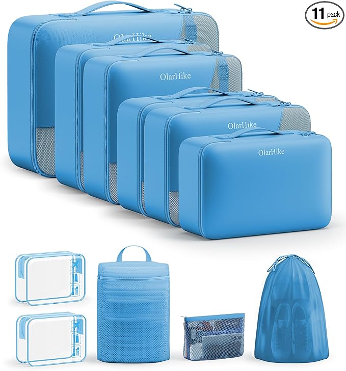 11 Set Packing Cubes for Travel, Gifts for Women Mom,Anti-Tearing Suitcase Organizer,OlarHike Vacation Essentials & Accessories for Cruise Ship