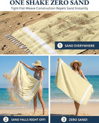 LANE LINEN Oversized Beach Towels 4 Pack – Pre-Washed, Extra Large, Quick Dry, No Sand, Pool Use, 39"x71" – Yellow