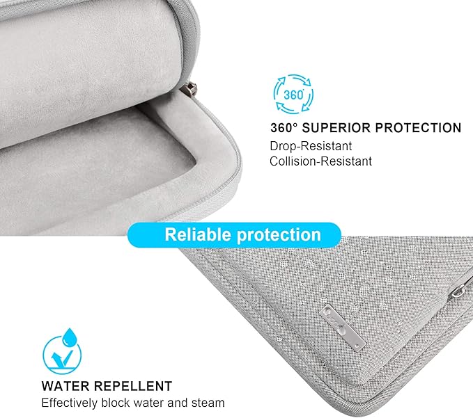Lacdo 360° Protective Laptop Shoulder Bag for 15 inch MacBook Air M5/A3448 (2026), M4 A3241 2025, M3 A3114, M2 A2941 2024-2023, 15 inch MacBook Pro A1990 A1707, Dell XPS 15 Computer Case Bag, Gray