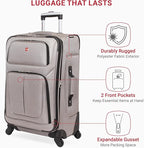 SwissGear Sion Softside Expandable Luggage, Pewter, Checked-Medium 25-Inch