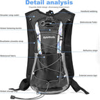 Hydration Backpack wtih 2L Water Bladder, Hiking Water Backpack, Water Bladder Backpack for Running and Biking (Men & Women) - BPA-Free, Breathable Mesh, 16L Storage, 2025 Upgrade