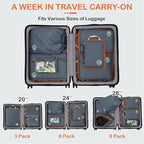 Cipway Compression Packing Cubes, Ultralight Luggage Organizer Bags with Laundry Bags and Clear Toiletries Bag, Travel Essentials for Carry on Suitcase (6 Piece,Gray)