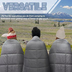 Outdoor Puffy Camping Blanket, Lightweight Down Alternative Puffy Printed Camping Large Ultra Warm Hammock Top Quilt Waterproof Blanket for Traveling Picnic Beach Party Cold Weather (Gray)