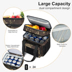 Expandable Large Tactical Lunch Box for Adults, Heavy Duty Durable Lunch Cooler Bag with MOLLE Lunch Pail for Work Camping Fishing Picnic (Black-Camo, 16L)
