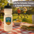 50 Strong Bulk Water Bottles | 24 Pack Sports Bottle | 22 oz. BPA-Free Easy Open with Pull Top Cap | Made in USA | Reusable Plastic Water Bottles for Adults & Kids | Top Rack Dishwasher Safe