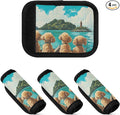 4 PC Luggage Handle Wrap Luggage Handle Covers Tags for Suitcase Bags Travel Luggage Handle Identifier Gripper Poodle Island Adventure Blue