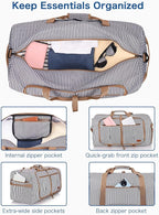 80L Large Duffle Bag for Travel, 26” Travel Duffel Bag with Shoe Compartment, Foldable Collapsible Overnight Bag Gym Bag Weekender Bags for Men Women, Water & Tear Resistant (Stripe, 80L)