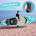 Paddle Board, Inflatable Stand Up Paddle Board，10.6'×33"×6" Ultra-Light SUP Board with Hand Pump, Leash, Repair Kit, Waterproof Phone Case and Backpack
