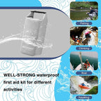 Waterproof First Aid Kit Roll Top Boat Emergency Kit with Waterproof Contents for Fishing Kayaking Boating Swimming Camping Rafting Beach Light Grey