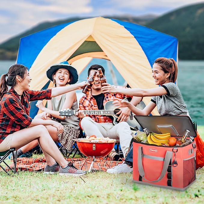 Maelstrom Collapsible Soft Cooler Bag, 24/30/60/75 Cans Beach Cooler, Ice Chest, Leakproof & Portable for Beach, Camping, Road Trips & Grocery Shopping