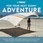 Neso Gigante - Portable Beach Tent - Ideal to Enjoy with Family and Friends - UPF 50+, Water-Resistant, and Lightweight - Rainbow, 11' x 11'