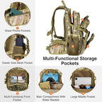 22L Tactical Hydration Backpack with 3L Water Bladder, Lightweight Molle Water Bag for Men Women, Hiking Hydration Pack for Cycling Running Biking Hunting, Daypack with Waist Pocket, Camo