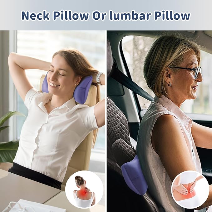 Pro Goleem Small Pillow 11’’x6’’x2.5’’ for Camping and Traveling with Name Tag Mini Tiny Pillow for Toddler Sleeping and Chair Car Air Nap Neck Lumbar Knee Rest Pillows, Lavender