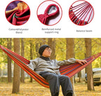 Rainbow Hammock Cotton Hammocks Comfortable Fabric Hammock with Tree Straps for Travel Patio Garden, Hanging Sturdy Hammocks Up to 660lbs Indoor/Outdoor Portable Hamacas with Travel Bag（Rainbow）