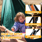 NATUREFUN Ultra-Light Travel Camping Hammock | 300kg Load Capacity,Breathable,Quick-Drying | 2 x Premium Carabiners,2 x Nylon Slings Included | Outdoor Indoor Garden