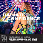 Sojourner Hydration Pack, Hydration Backpack - Water Backpack with 2l Hydration Bladder, Festival Essential - Rave Hydration Pack Hydropack Hydro for Hiking, Running, Biking, Festival Gear