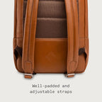 Nordweg Nomad Leather Laptop Backpack NW089A – Lightweight Daypack for Work & Travel – Fits Laptops up to 15.6” (Caramel)