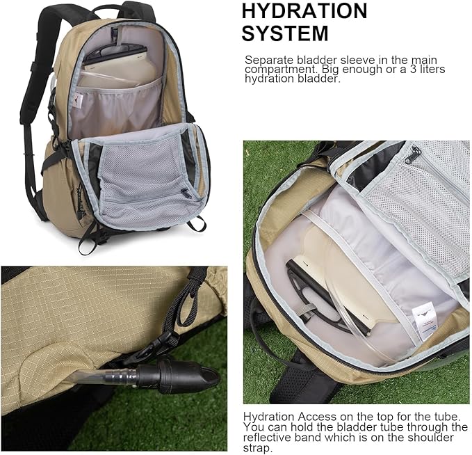 MOUNTAINTOP 30L Hiking Backpack,Men Women Camping Backpack,Lightweight Trekking Travel Backpacks for Climbing Skiing Cycling