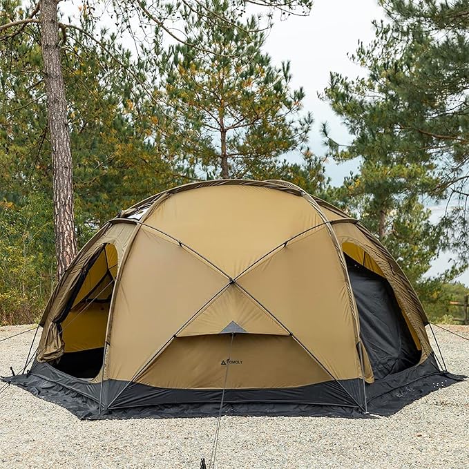 POMOLY Dome Tent Camping Hot Tent, Dome X4 Portable 4 Season Freestanding Tent for 1-2 Person Backpacking, Hiking, Hunting (with a Fireproof Ground Sheet)
