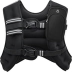ZELUS Weighted Vest, 6lb/8lb/12lb/16lb/20lb/25lb/30lb Weight Vest with Reflective Stripe for Workout, Strength Training, Running, Fitness, Muscle Building, Weight Loss, Weightlifting